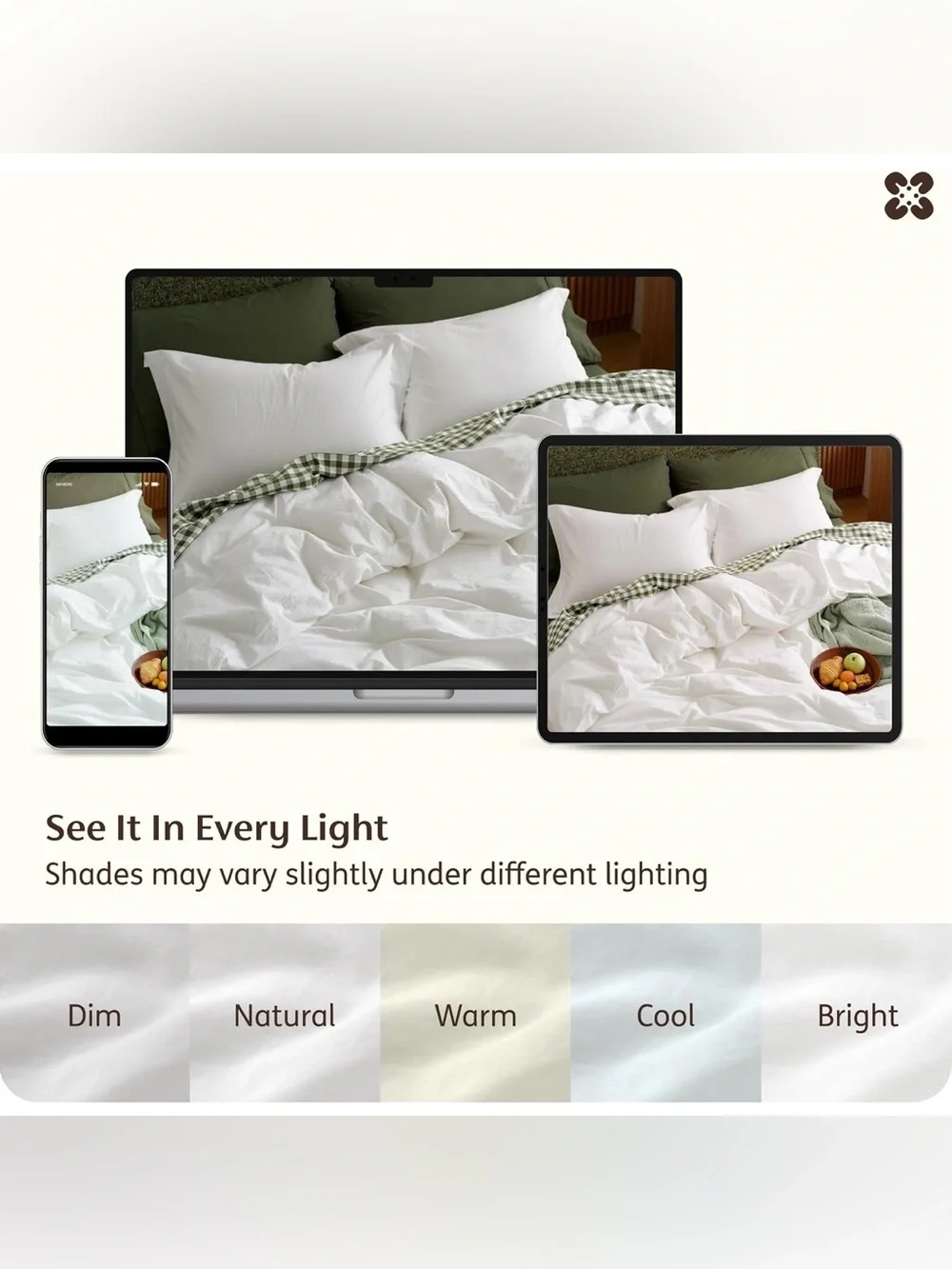 Bedsure 100% Cotton Queen Duvet Cover